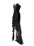 Elegant Black Gothic Lace and Velvet Formal Dress