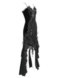 Elegant Black Gothic Lace and Velvet Formal Dress