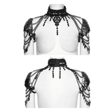 Elegant Black Gothic Lace Shoulder Chain Armor Choker