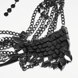 Elegant Black Gothic Lace Shoulder Chain Armor Choker