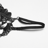 Elegant Black Gothic Lace Shoulder Chain Armor Choker