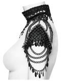 Elegant Black Gothic Lace Shoulder Chain Armor Choker
