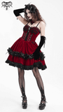 Elegant Burgundy Gothic Lolita Dress with Shoulder Straps