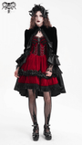 Elegant Burgundy Gothic Lolita Dress with Shoulder Straps