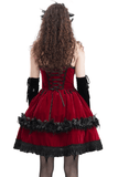 Elegant Burgundy Gothic Lolita Dress with Shoulder Straps