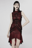 Elegant Fishtail Dress with Gothic Charm and Mesh Overlay