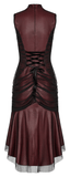 Elegant Fishtail Dress with Gothic Charm and Mesh Overlay