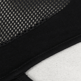 Elegant Gothic Black T-shirt with Hollow Mesh Detail