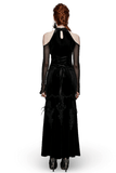 Elegant Gothic Long Dress with Velvet for Women