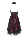 Elegant Gothic Tulle Dress with Lace and Bone Motif