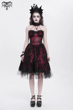 Elegant Gothic Tulle Dress with Lace and Bone Motif
