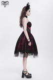 Elegant Gothic Tulle Dress with Lace and Bone Motif