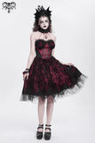 Elegant Gothic Tulle Dress with Lace and Bone Motif