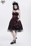 Elegant Gothic Tulle Dress with Lace and Bone Motif