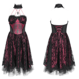 Elegant Gothic Tulle Dress with Lace and Bone Motif