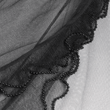 Elegant Gothic Velvet High-Low Dress with Sheer Black Mesh