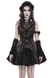 Elegant Halter Mini Dress with Corset Lace-Up Accent
