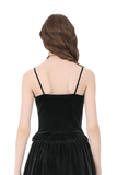 Elegant Lace Cami Top with Beaded Bust and Ruffle Trim