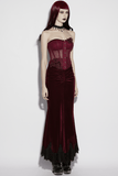Elegant Lace Up Corset Top with Adjustable Mesh Back