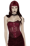 Elegant Lace Up Corset Top with Adjustable Mesh Back