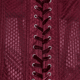 Elegant Lace Up Corset Top with Adjustable Mesh Back
