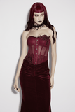 Elegant Lace Up Corset Top with Adjustable Mesh Back