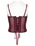 Elegant Lace Up Corset Top with Adjustable Mesh Back