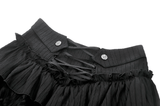 Elegant Layered Tailcoat Ruffle Lantern Shorts for Women
