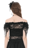 Elegant Off Shoulder Floral Lace Mesh Top for Women