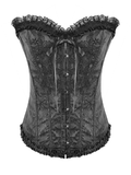 Elegant Overbust Corset with Floral Jacquard Detailing