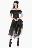 Elegant Overbust Corset with Floral Jacquard Detailing