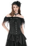 Elegant Overbust Corset with Floral Jacquard Detailing