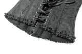 Elegant Overbust Corset with Floral Jacquard Detailing