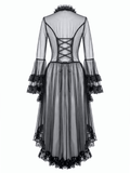 Elegant Sheer Lace Cape with Lace-Up Corset Back