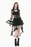 Elegant Sheer Lace Cape with Lace-Up Corset Back