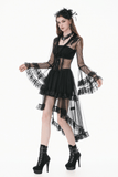 Elegant Sheer Lace Cape with Lace-Up Corset Back