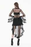 Elegant Sheer Lace Cape with Lace-Up Corset Back