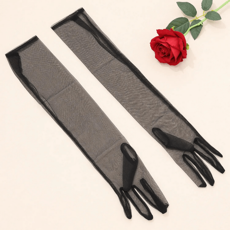 Erotic Seductive Bodysuits / Sexy Mesh Clothing with Long Gloves / Female Skinny Outfits - EVE's SECRETS