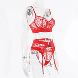 Erotic Female Plaid Lingerie Underwear / Transparent Lace Bra and Panty Sets - EVE's SECRETS