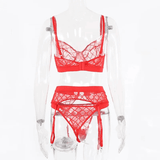 Erotic Female Plaid Lingerie Underwear / Transparent Lace Bra and Panty Sets - EVE's SECRETS