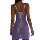 Erotic Lace Night Dress / Transparent Babydoll for Ladies / Sexy Purple Chemises - EVE's SECRETS