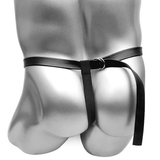 Erotic Men's Lingerie / PU Leather Panties with Metal Ring - EVE's SECRETS