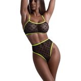 Women's Erotic Lingerie with Polka Dot Pattern / Transparent Bra and Panty / Sexy Intimate Underwear
