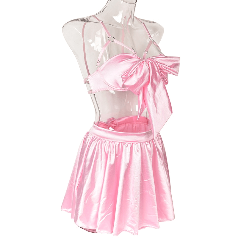 Fancy Satin Lingerie for Women / Sexy Exotic Outfit with Open Bra - EVE's SECRETS