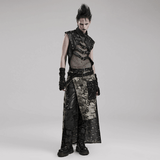 Fashionable Gothic Vest for Men with Rivets and Buckles
