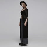 Fashionable Long Wool Cape with Reversible U-Neck