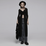 Fashionable Long Wool Cape with Reversible U-Neck