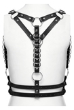 Fashionable Punk Harness with Adjustable Straps and Rings