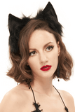 Faux Fur Cat Ears Headdress: Gothic Headwear for Women