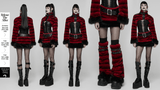Faux Fur Gothic Mini Skirt with Studded Belt Accent
